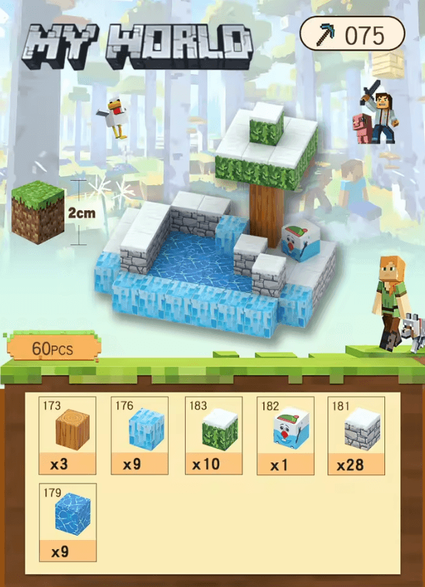 Minecraft Frozen Pond Set | Snowy Winter Wonderland - The Night Market