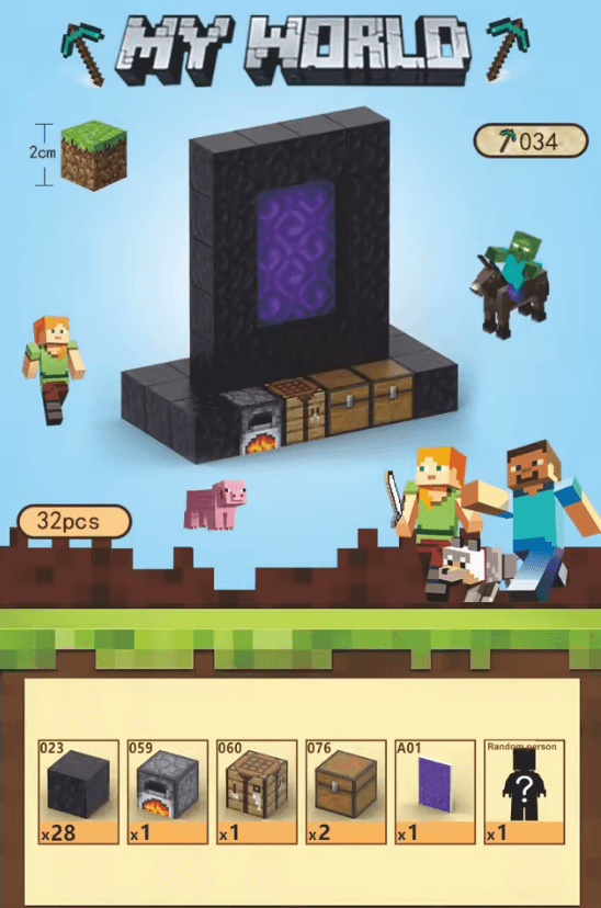 Magnetic Minecraft Nether Portal Set | 32PCS Creative Building Blocks for Kids | Six-Sided Magnetic Attraction | Minecraft Toy Gift for Gamers - The Night Market