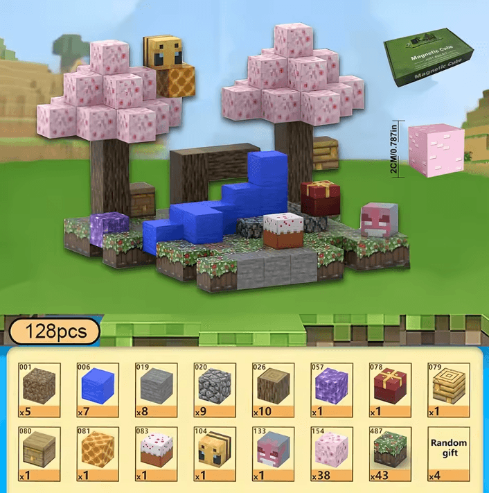 🌸 Minecraft Cherry Blossom Garden – 128pcs Relaxing Build - The Night Market