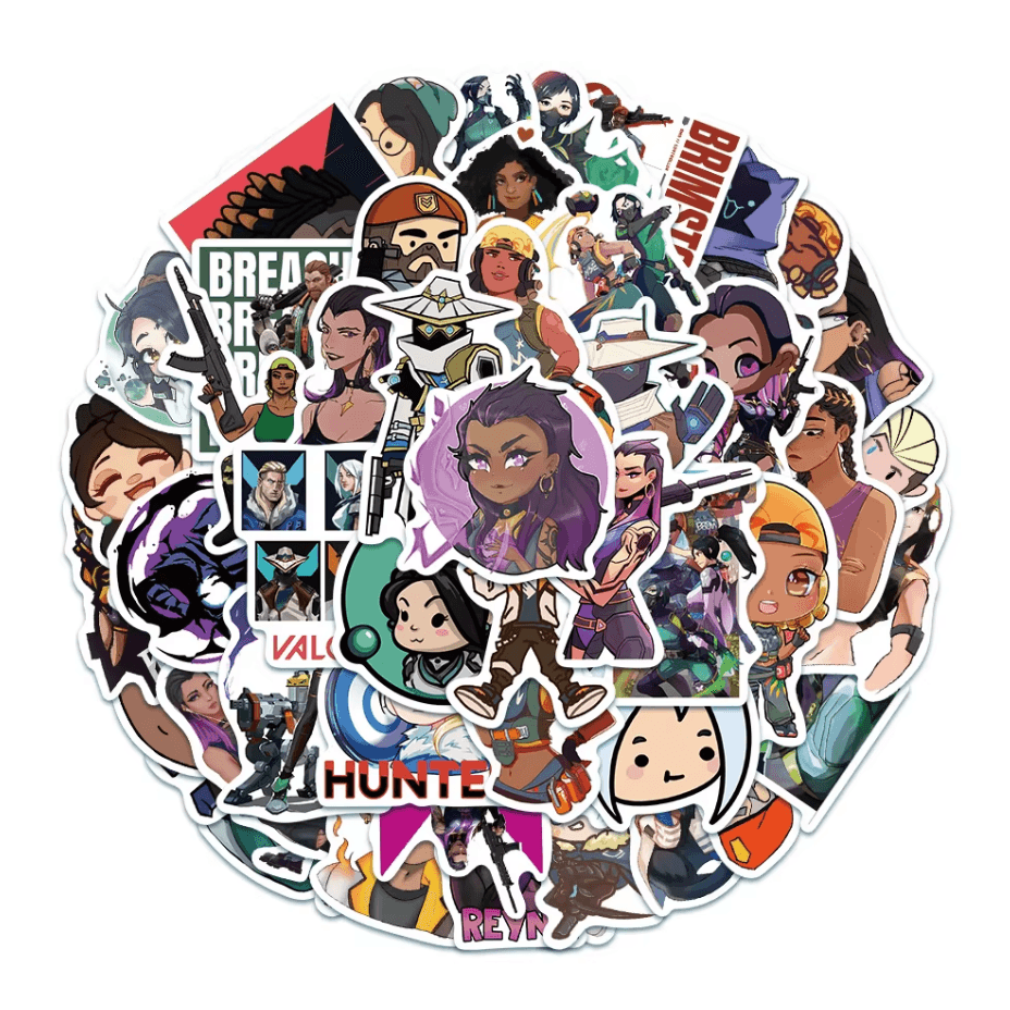 Mystery Valorant Agent Sticker Pack – 50+ Random Stickers Inspired by All Agents🎯 - The Night Market
