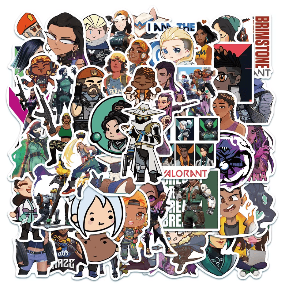 Mystery Valorant Agent Sticker Pack – 50+ Random Stickers Inspired by All Agents🎯 - The Night Market