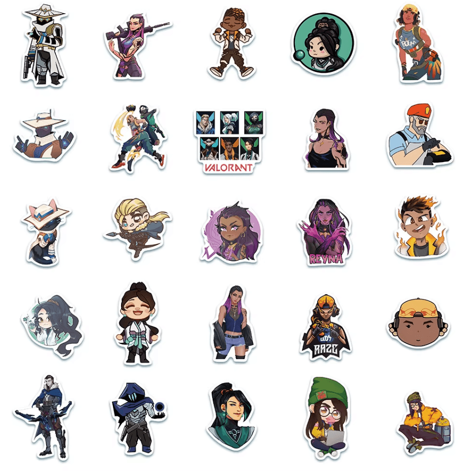 Mystery Valorant Agent Sticker Pack – 50+ Random Stickers Inspired by All Agents🎯 - The Night Market