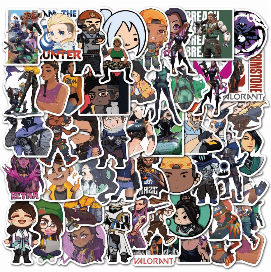 Mystery Valorant Agent Sticker Pack – 50+ Random Stickers Inspired by All Agents🎯 - The Night Market