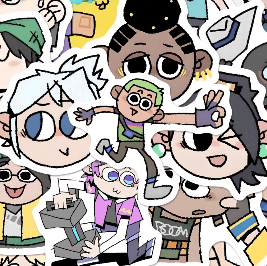 Mystery Valorant Agent Sticker Pack – 50+ Random Stickers Inspired by All Agents🎯 - The Night Market