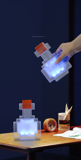 Minecraft Medicine Bottle LED Light – Pixel Potion Lamp for Gamers, Desk Decor & Collectors