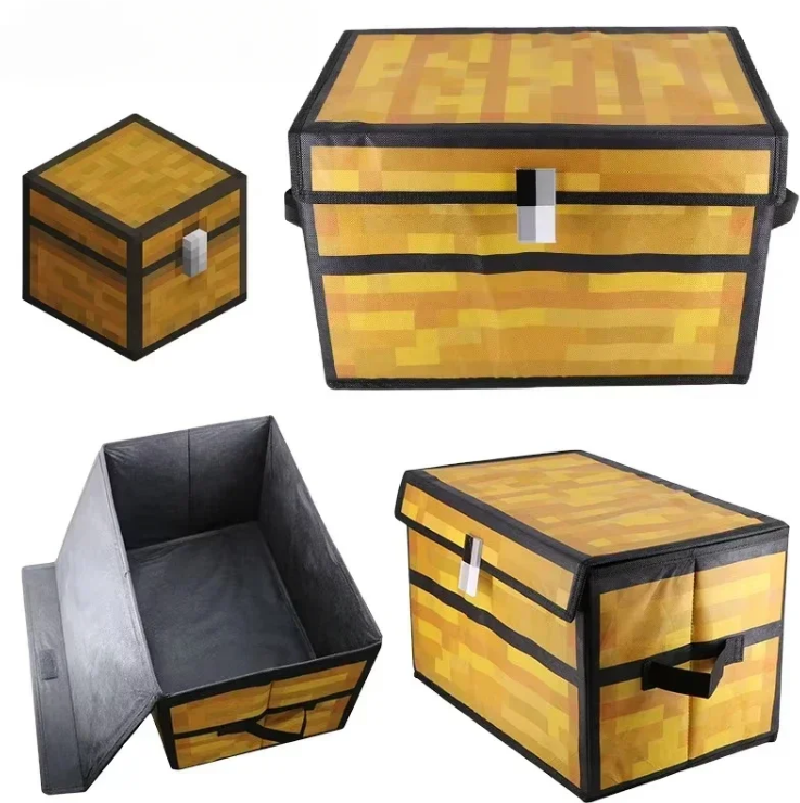 Minecraft Chest Storage Box Large – Pixel Cube Organizer for Toys, Gaming Gear & Collectors
