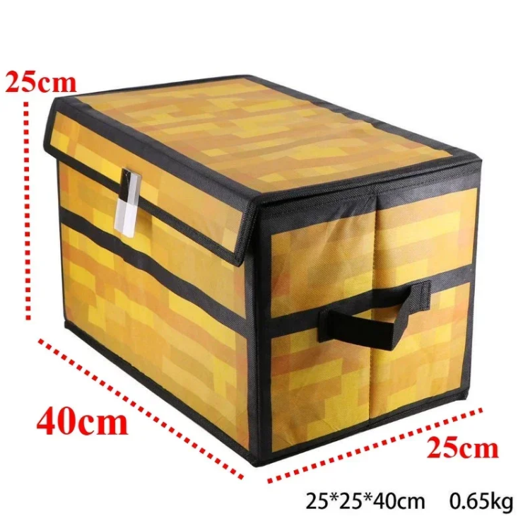 Minecraft Chest Storage Box Large – Pixel Cube Organizer for Toys, Gaming Gear & Collectors