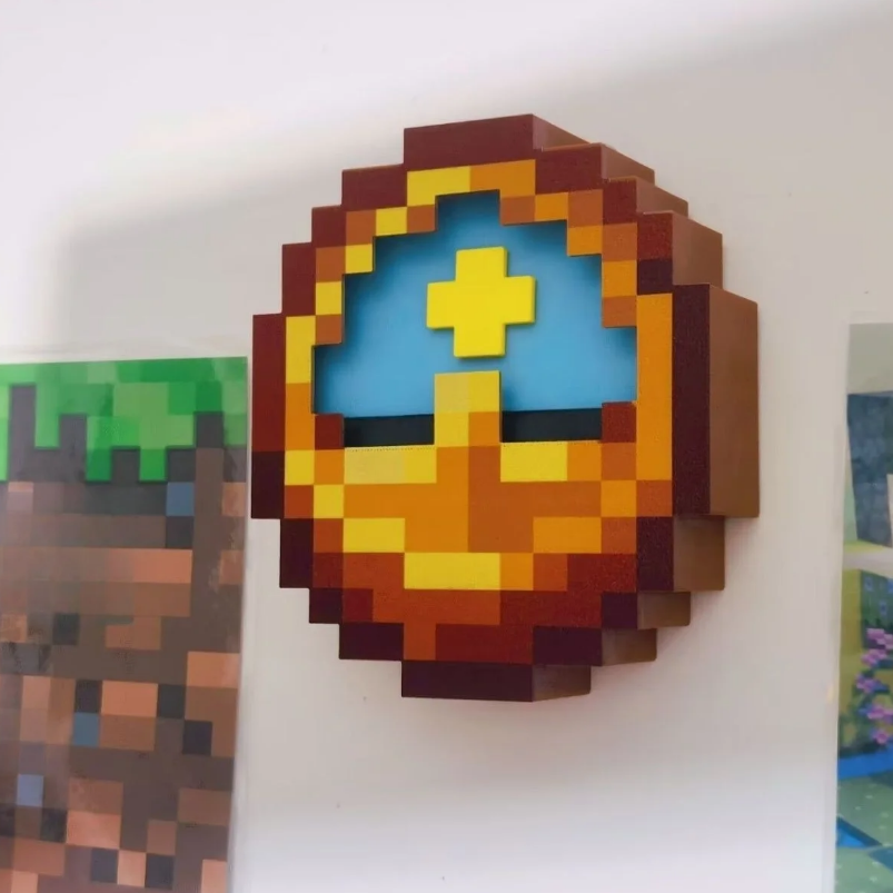Minecraft Pixel Clock – 24-Hour High-Quality 3D Printed Trend Clock for Wall or Desk Décor