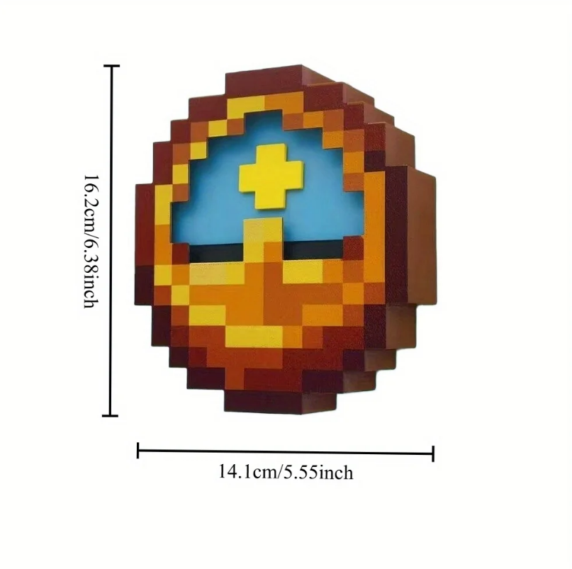 Minecraft Pixel Clock – 24-Hour High-Quality 3D Printed Trend Clock for Wall or Desk Décor