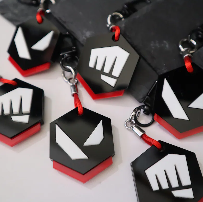 Night Market Riot Gun Buddy Keychain – Acrylic Charm | Gaming Collectible Accessory