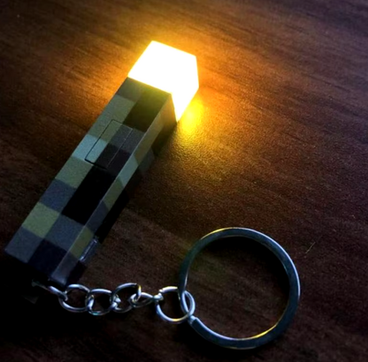 Minecraft Torch Lamp Keychain