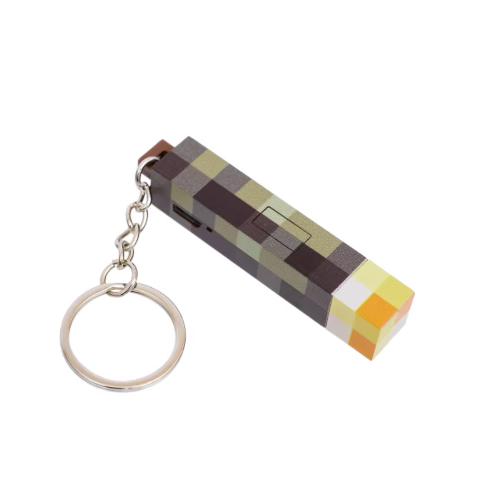 Minecraft Torch Lamp Keychain