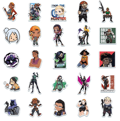 Mystery Valorant Agent Sticker Pack – 50+ Random Stickers Inspired by All Agents🎯 - The Night Market