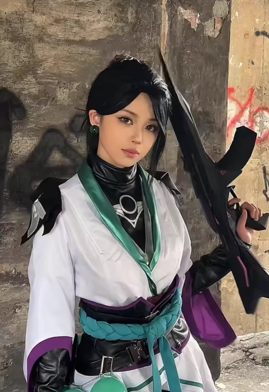Sage Cosplay Outfit with Wing Accessory | Valorant Agent Costume IRL