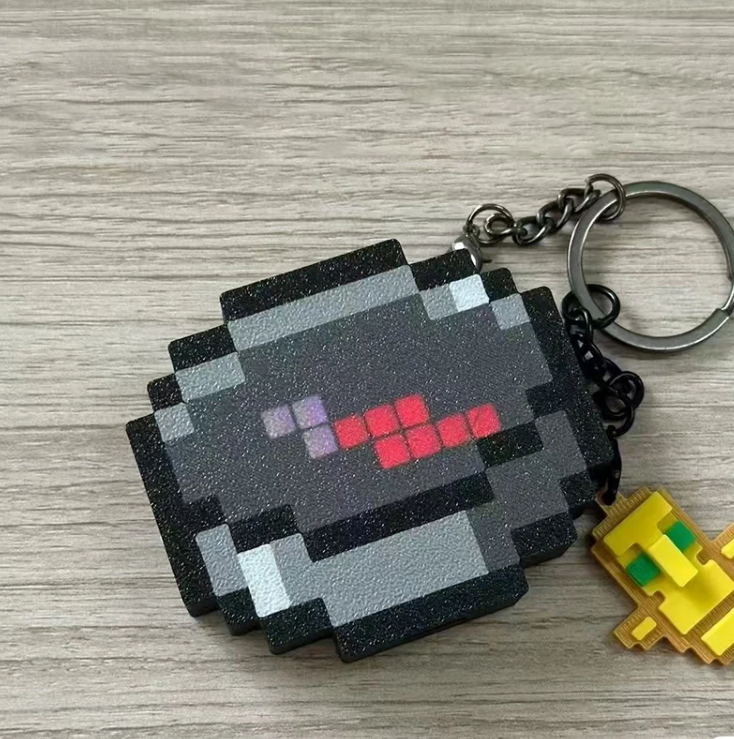 Minecraft Compass Pixel Keychain – Magnetic Movable Trinket with Real-World Use for Gamers & Collectors  Description: