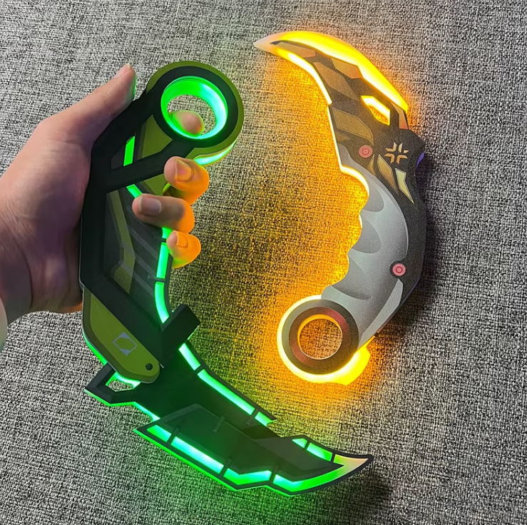 LED Valorant Karambit – Real-Life Glow-in-the-Dark Knife Replica | Night Market Cosplay & Gaming Collectible