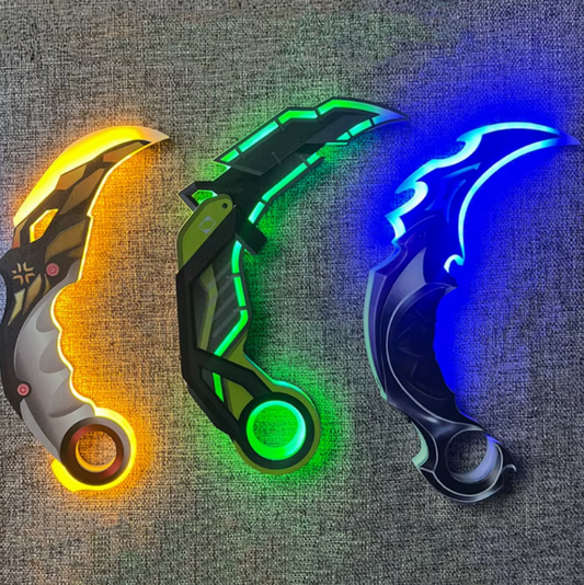 LED Valorant Karambit – Real-Life Glow-in-the-Dark Knife Replica | Night Market Cosplay & Gaming Collectible